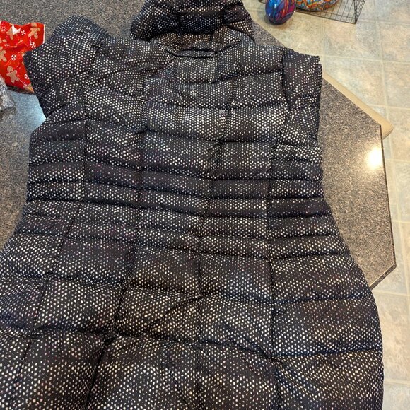 The North Face Womens Gotham Long Jacket Hooded Black Donegal Print Size L - Picture 3 of 3